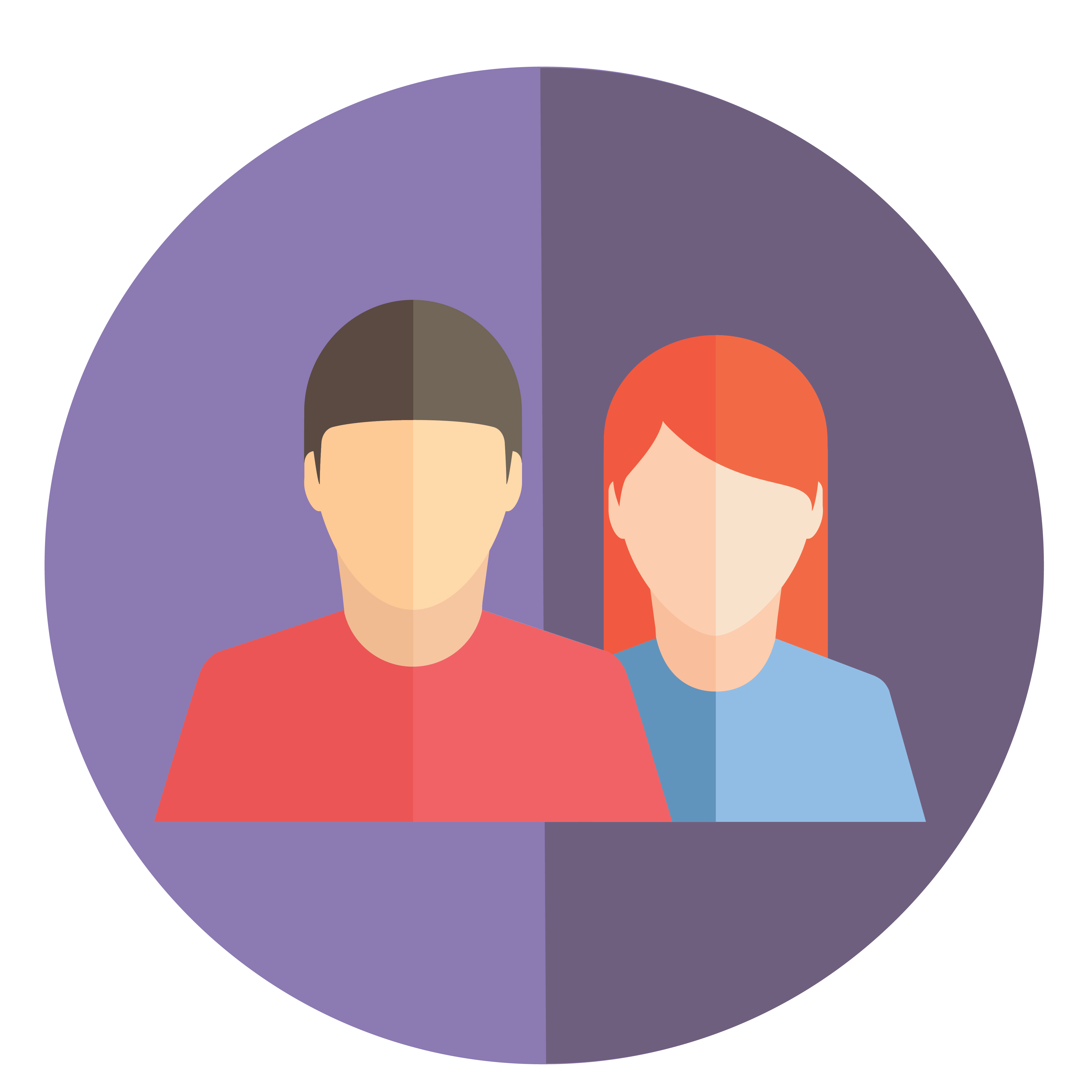 simplified illustration of two people