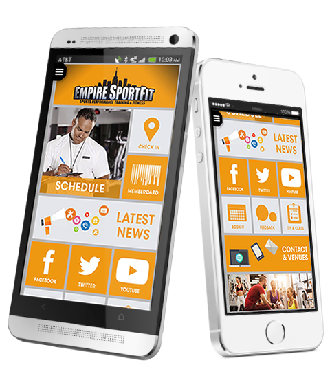 app displayed on two phone models