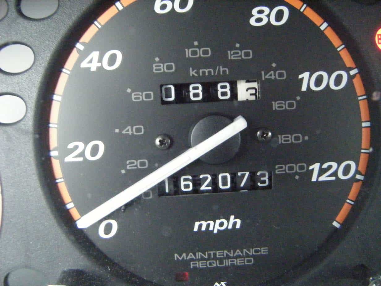 check the odometer on high mileage cars